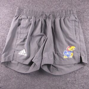 Kansas Jayhawks Shorts Mens Medium Gray NCAA Basketball Adidas Athletic KU
